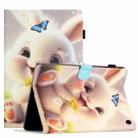 For Amazon Fire 7 2022 Coloured Drawing Stitching Smart Leather Tablet Case(Rabbit) - 1