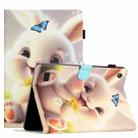 For Amazon Fire 7 2019/2017/2015 Coloured Drawing Stitching Leather Tablet Case(Rabbit) - 1