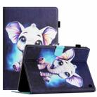 For Amazon Fire HD 10 2021 Coloured Drawing Stitching Smart Leather Tablet Case(Elephant) - 1