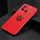 For Xiaomi Redmi 12C Metal Ring Holder 360 Degree Rotating TPU Phone Case(Red) - 1