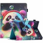 For 8 inch Coloured Drawing Stitching Leather Tablet Case(Panda) - 1