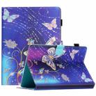 For 10 inch Coloured Drawing Stitching Leather Tablet Case(Butterfly) - 1