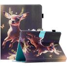 For 10 inch Coloured Drawing Stitching Leather Tablet Case(Deer) - 1