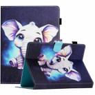 For 10 inch Coloured Drawing Stitching Leather Tablet Case(Elephant) - 1