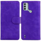 For Nokia C31 Skin Feel Pure Color Flip Leather Phone Case(Purple) - 1