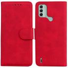 For Nokia C31 Skin Feel Pure Color Flip Leather Phone Case(Red) - 1