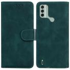 For Nokia C31 Skin Feel Pure Color Flip Leather Phone Case(Green) - 1