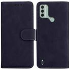 For Nokia C31 Skin Feel Pure Color Flip Leather Phone Case(Black) - 1