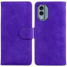 For Nokia X30 Skin Feel Pure Color Flip Leather Phone Case(Purple) - 1