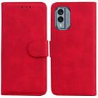 For Nokia X30 Skin Feel Pure Color Flip Leather Phone Case(Red) - 1