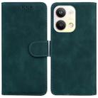 For OPPO Reno9 Pro Skin Feel Pure Color Flip Leather Phone Case(Green) - 1