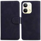 For OPPO Reno9 Pro Skin Feel Pure Color Flip Leather Phone Case(Black) - 1