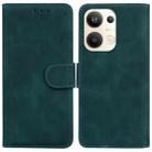 For OPPO Reno9 Pro+ Skin Feel Pure Color Flip Leather Phone Case(Green) - 1