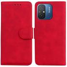 For Xiaomi Redmi 12C / 11A Skin Feel Pure Color Flip Leather Phone Case(Red) - 1