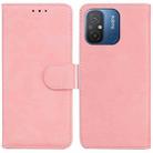 For Xiaomi Redmi 12C / 11A Skin Feel Pure Color Flip Leather Phone Case(Pink) - 1