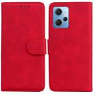 For Xiaomi Redmi Note 12 4G Global Skin Feel Pure Color Flip Leather Phone Case(Red) - 1