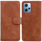 For Xiaomi Redmi Note 12 4G Global Skin Feel Pure Color Flip Leather Phone Case(Brown) - 1