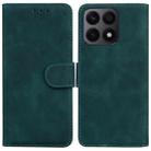 For Honor X8a Skin Feel Pure Color Flip Leather Phone Case(Green) - 1