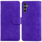 For Samsung Galaxy A24 4G Skin Feel Pure Color Flip Leather Phone Case(Purple) - 1