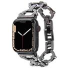 Metal Chain Diamond Watch Band For Apple Watch Series 9&8&7 41mm / SE 3&SE 2&6&SE&5&4 40mm / 3&2&1 38mm(Black) - 1