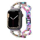 Metal Chain Diamond Watch Band For Apple Watch Series 8&7 41mm / SE 2&6&SE&5&4 40mm / 3&2&1 38mm(Colorful) - 1