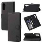 For Samsung Galaxy A14 5G Embossed Happy Cat Pattern Flip Leather Phone Case(Black) - 1
