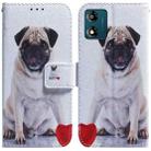 For Motorola Moto E13 Coloured Drawing Flip Leather Phone Case(Pug) - 1