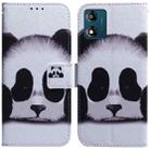 For Motorola Moto E13 Coloured Drawing Flip Leather Phone Case(Panda) - 1