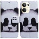 For OPPO Reno9 Pro+ Coloured Drawing Flip Leather Phone Case(Panda) - 1