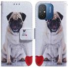 For Xiaomi Redmi 12C / 11A Coloured Drawing Flip Leather Phone Case(Pug) - 1