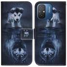 For Xiaomi Redmi 12C / 11A Coloured Drawing Flip Leather Phone Case(Wolf and Dog) - 1