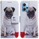 For Xiaomi Redmi Note 12 4G Global Coloured Drawing Flip Leather Phone Case(Pug) - 1