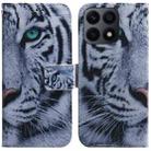 For Honor X8a Coloured Drawing Flip Leather Phone Case(Tiger) - 1