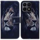 For Honor X8a Coloured Drawing Flip Leather Phone Case(Lion) - 1