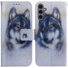 For Samsung Galaxy A24 4G Coloured Drawing Flip Leather Phone Case(White Wolf) - 1