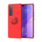 For Huawei Nova 7 Lenuo Shockproof TPU Protective Case with Invisible Holder(Red) - 1