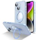 For iPhone 14 MagSafe Magnetic Multifunctional Holder Phone Case(Blue) - 1