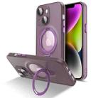 For iPhone 14 MagSafe Magnetic Multifunctional Holder Phone Case(Purple) - 1