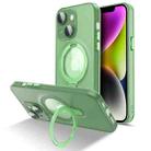 For iPhone 14 Plus MagSafe Magnetic Multifunctional Holder Phone Case(Green) - 1