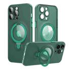 For iPhone 14 Pro MagSafe Magnetic Multifunctional Holder Phone Case(Green) - 1