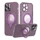 For iPhone 14 Pro MagSafe Magnetic Multifunctional Holder Phone Case(Purple) - 1