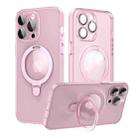 For iPhone 14 Pro MagSafe Magnetic Multifunctional Holder Phone Case(Pink) - 1