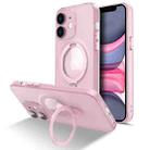 For iPhone 12 MagSafe Magnetic Multifunctional Holder Phone Case(Pink) - 1