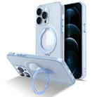 For iPhone 12 Pro MagSafe Magnetic Multifunctional Holder Phone Case(Blue) - 1