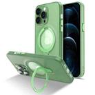 For iPhone 12 Pro MagSafe Magnetic Multifunctional Holder Phone Case(Green) - 1