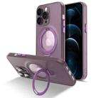 For iPhone 12 Pro MagSafe Magnetic Multifunctional Holder Phone Case(Purple) - 1