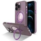 For iPhone 12 Pro Max MagSafe Magnetic Multifunctional Holder Phone Case(Purple) - 1