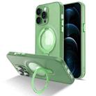 For iPhone 11 Pro MagSafe Magnetic Multifunctional Holder Phone Case(Green) - 1