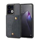 For OPPO Reno9 Pro Double Buckle Magnetic Phone Case(Blue) - 1
