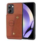 For Realme 10 Pro Double Buckle Magnetic Phone Case(Light Brown) - 1